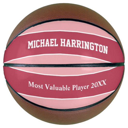 Aangepaste naam Stripes Pattern en tekstbasketbal Basketbal (Voorkant)