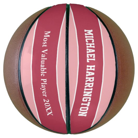 Aangepaste naam Stripes Pattern en tekstbasketbal Basketbal (Verticaal)