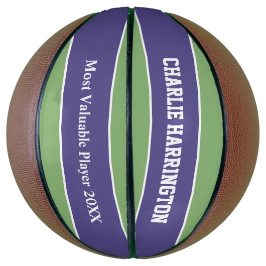 Aangepaste naam Stripes Pattern en tekstbasketbal Mini Basketbal (Verticaal)
