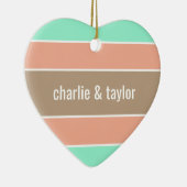 Aangepaste naam stripes Pattern-versiering Keramisch Ornament (Rechts)