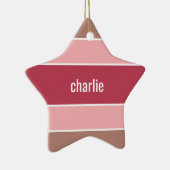 Aangepaste naam stripes Pattern-versiering Keramisch Ornament (Rechts)