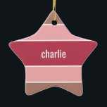 Aangepaste naam stripes Pattern-versiering Keramisch Ornament<br><div class="desc">Verander het tekstgebied in wat u wilt. U kunt de doopvont en zijn grootte en kleur ook veranderen door de functie "aan te passen"te gebruiken,  evenals meer tekstgebieden toe te voegen als u wenst. Bekijk mijn winkel voor meer objecten met en kleurenkeuzen van dit ontwerp.</div>