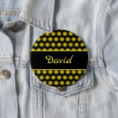 Aangepaste naam stripey Ball Pattern Ronde Button 4,0 Cm (In situ)