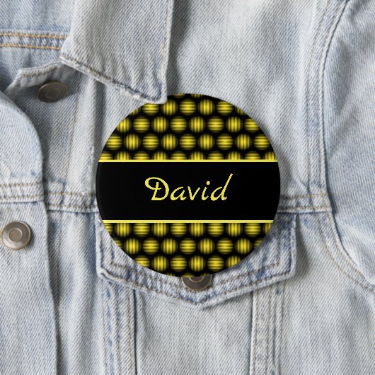 Aangepaste naam stripey Ball Pattern Ronde Button 4,0 Cm (In situ)