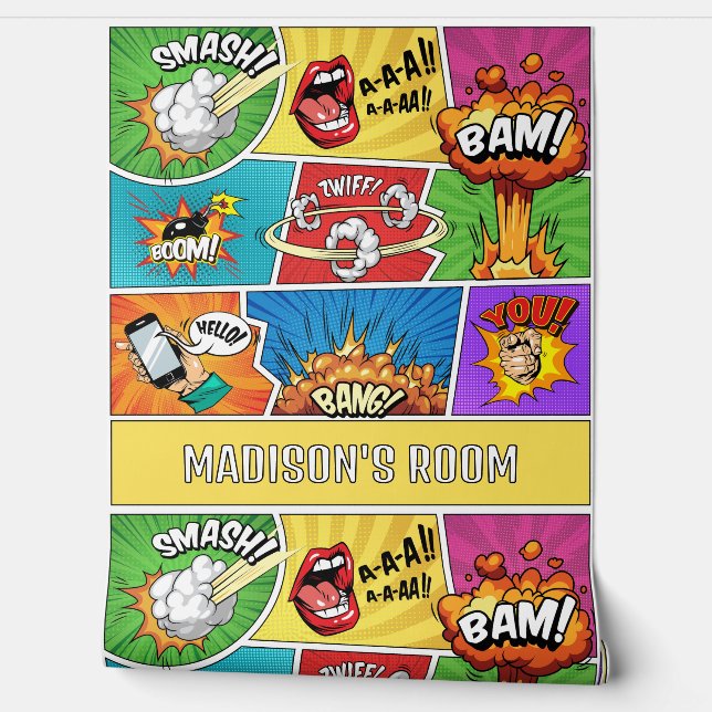 Aangepaste naam Strips Behang (Afrollen)