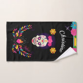 Aangepaste naam Suikerskull Dag van de dood op zwa Handdoek (Handdoek)