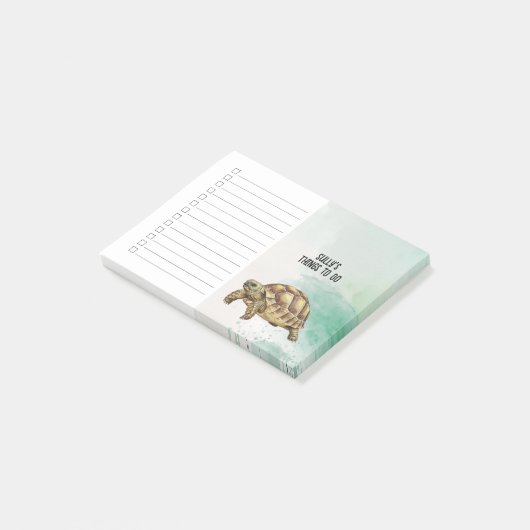 Aangepaste naam Sulcata-schildpad Checklistnotitie Post-it® Notes (Schuin)