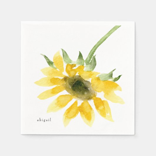 Aangepaste naam: Sunflower Cocktail Napkin Servet (Voorkant)