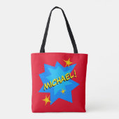 Aangepaste naam superheld tote bag (Achterkant)