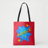 Aangepaste naam superheld tote bag (Voorkant)