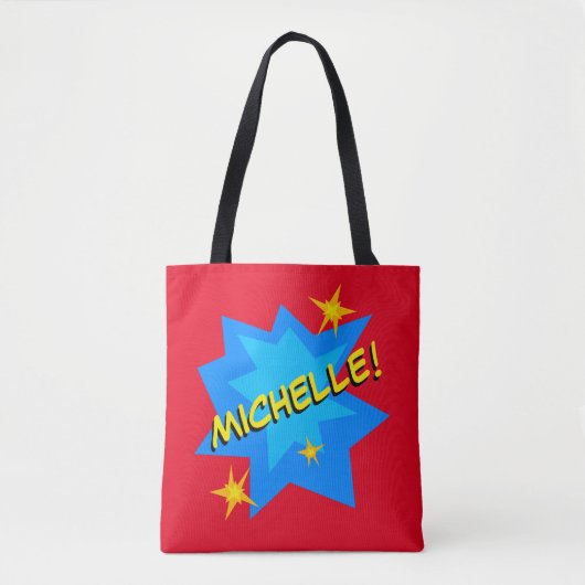 Aangepaste naam superheld tote bag (Voorkant)
