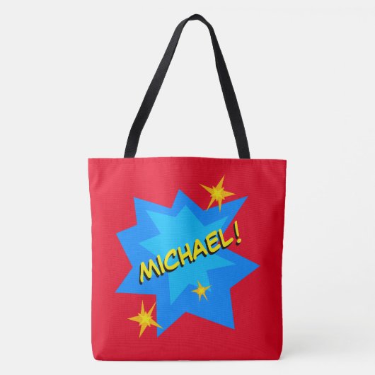 Aangepaste naam superheld tote bag (Voorkant)