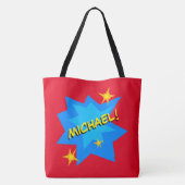 Aangepaste naam superheld tote bag (Achterkant)