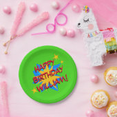 Aangepaste naam Superhero Verjaardagsfeestje Borde Papieren Bordje (Feest)