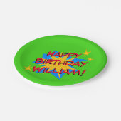 Aangepaste naam Superhero Verjaardagsfeestje Borde Papieren Bordje (Gekanteld)