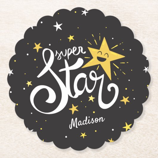 Aangepaste naam Superstar Kartonnen Onderzetters (Voorkant)