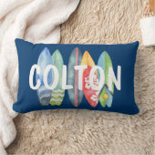 Aangepaste naam Surboard Blue Lumbar Pillow Kussen (Deken)
