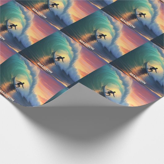 Aangepaste naam Surfen Cadeaupapier (Hoek)