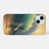 Aangepaste naam surfen iPhone 15 case (Achterkant horizontaal)