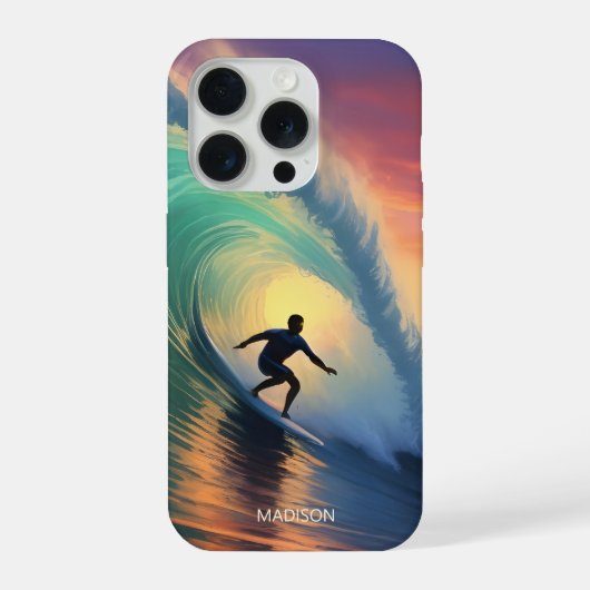 Aangepaste naam Surfen iPhone Hoesje (Achterkant)