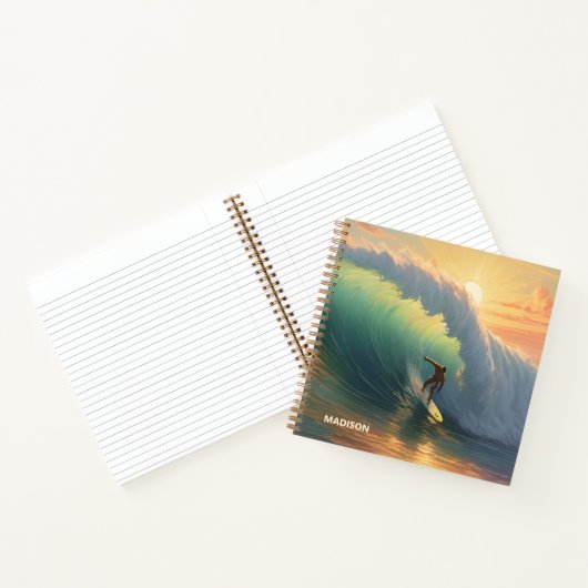 Aangepaste naam Surfen Notitieboek (Binnen)