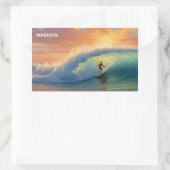 Aangepaste naam Surfen Rechthoekige Sticker (Tas)