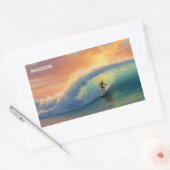 Aangepaste naam Surfen Rechthoekige Sticker (Envelop)