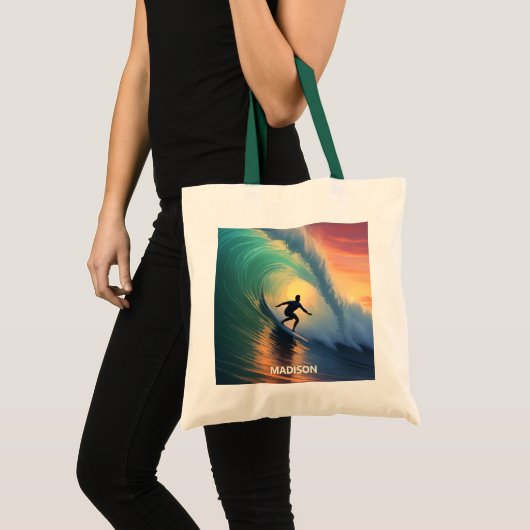 Aangepaste naam Surfen Tote Bag (Voorkant (product))