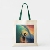 Aangepaste naam Surfen Tote Bag (Achterkant)