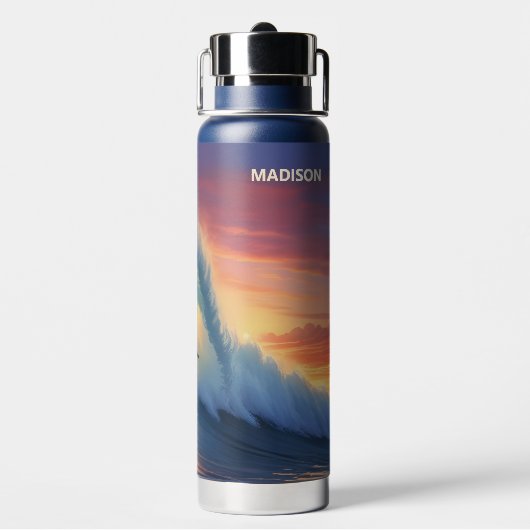 Aangepaste naam Surfen Waterfles (Achterkant)
