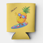 Aangepaste naam Surfende ananas Blikjeskoeler (Voorkant)
