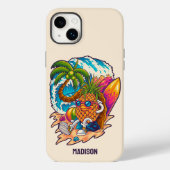 Aangepaste naam Surfende ananas Case-Mate iPhone Case (Achterkant)