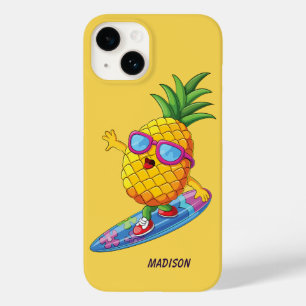 Aangepaste naam Surfende ananas Case-Mate iPhone 14 Hoesje
