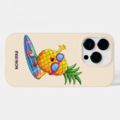 Aangepaste naam Surfende ananas Case-Mate iPhone Case (Achterkant (horizontaal))
