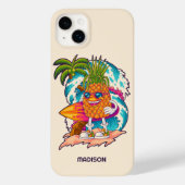 Aangepaste naam Surfende ananas Case-Mate iPhone Case (Achterkant)
