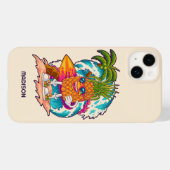 Aangepaste naam Surfende ananas Case-Mate iPhone Case (Achterkant (horizontaal))