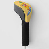 Aangepaste naam Surfende ananas Golfheadcover (Schuin)