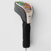 Aangepaste naam Surfende ananas Golfheadcover (Schuin)