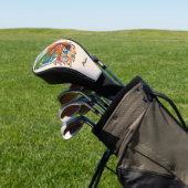 Aangepaste naam Surfende ananas Golfheadcover (Insitu)