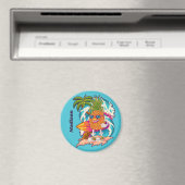 Aangepaste naam Surfende ananas Magneet (Insitu (Vaatwasser))
