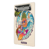 Aangepaste naam Surfende ananas Mini Klembord (Angled2)