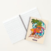 Aangepaste naam Surfende ananas Notitieboek (Binnen)