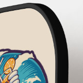 Aangepaste naam Surfende ananas Pickleball Paddle (Links Detail)