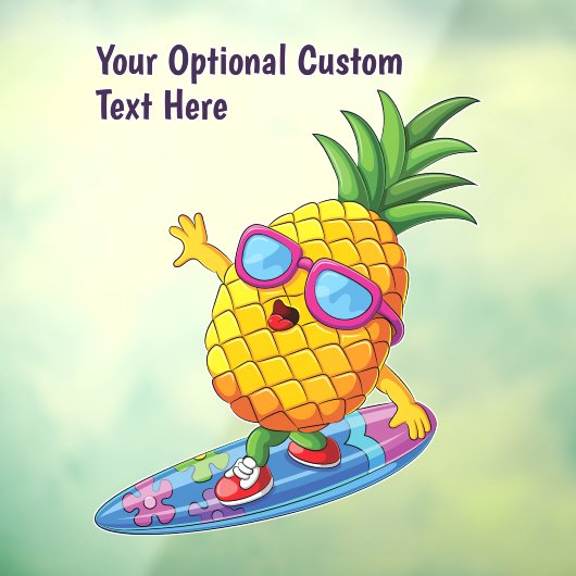 Aangepaste naam Surfende ananas Raamsticker (Vel 3)
