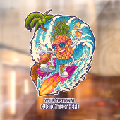 Aangepaste naam Surfende ananas Raamsticker (Vel 2)