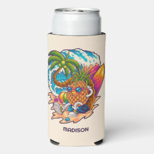 Aangepaste naam Surfende ananas Seltzer Blikjeskoeler