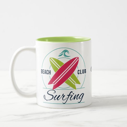 Aangepaste naam Surfer-mokken Tweekleurige Koffiemok (Links)