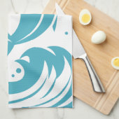 Aangepaste naam Surfer Shark keukenhanddoek (Quarter Fold)