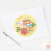 Aangepaste naam Surfer-stickers Ronde Sticker (Envelop)