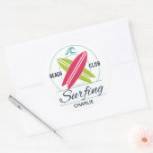 Aangepaste naam Surfer-stickers Ronde Sticker (Envelop)